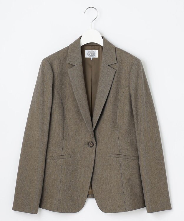 J.PRESS LADIES L 【洗える】T/Rアルガンシルク テーラード ジャケット ブラウン系