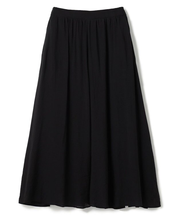 UNFILO ヴィンテージシアー ギャザーワイドパンツ ブラック