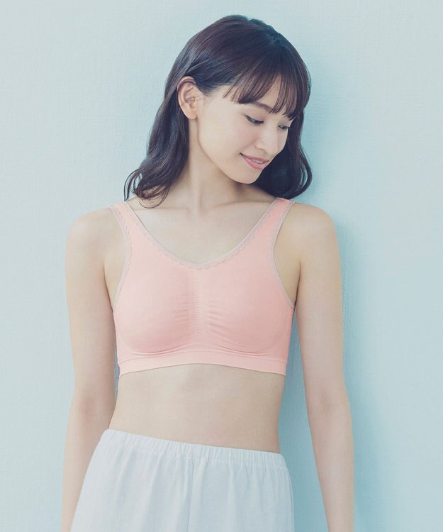 Wing ノンワイヤーブラ　【ナイトアップブラ】　寝るとき用ブラ　夜のバストケア　ウイング／ワコール　KB3507 ストロベリー