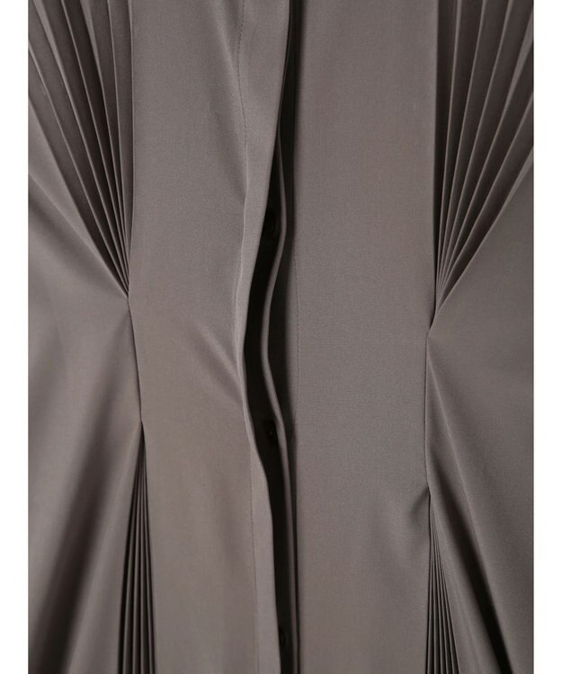 Green Parks ａ．タックプリーツシャツワンピース Gray Beige