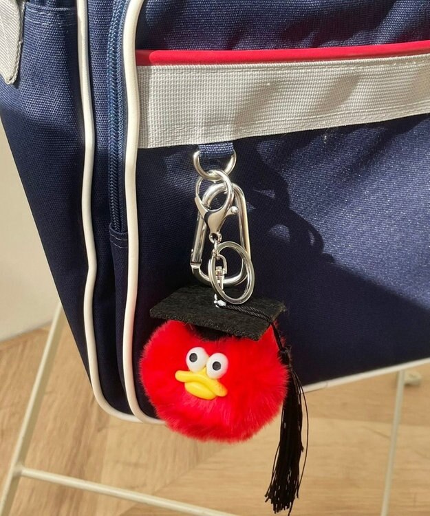 WEGO 卒業おめおめモンスターぬいぐるみキーホルダー レッド