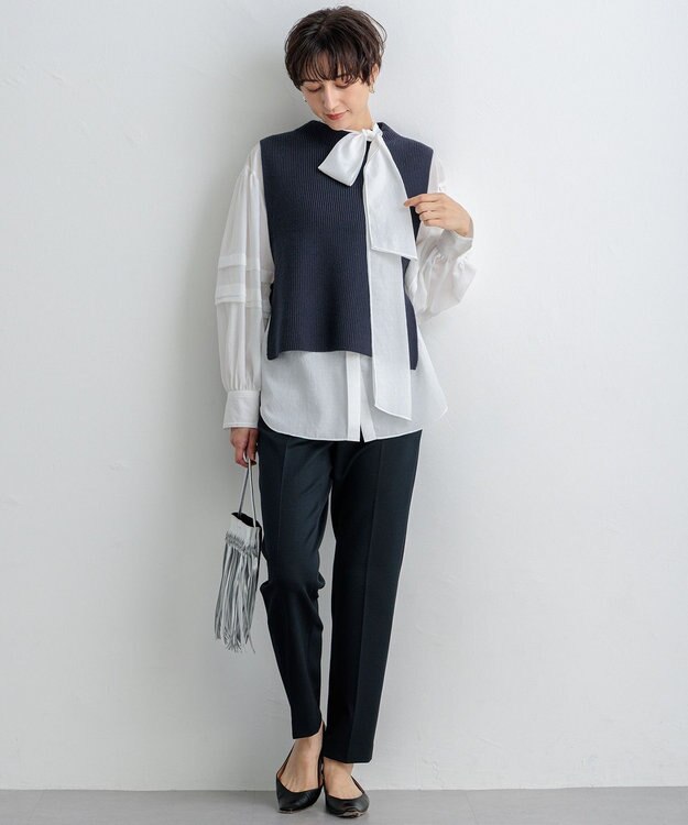 23区 【Oggi2月号掲載/新色追加】TRストレッチギャバ テーパードパンツ ネイビー系