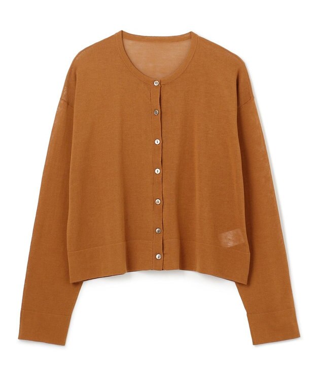 UNFILO 【洗える/接触冷感】 フロスティコットン クロップドカーディガン キャメル