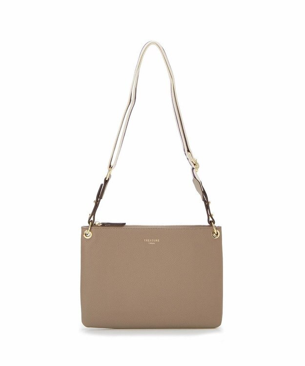 TOPKAPI 【TREASURE TOPKAPI】ストライプベルト・レザー2wayショルダーバッグ グレージュ