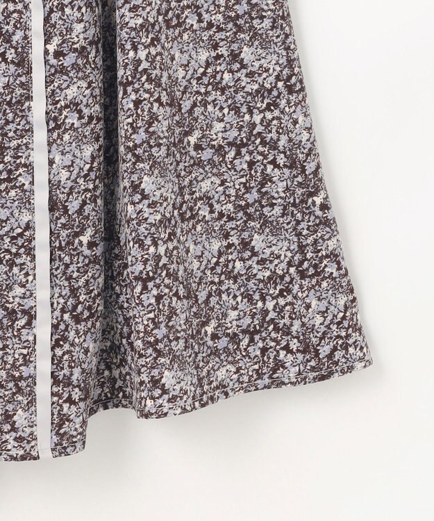 ANY SIS 【洗える】ラインポイントフラワー スカート ブルー系