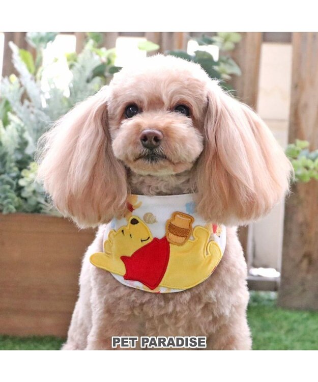 PET PARADISE ディズニー くまのプーさんハピネス柄 クールネック バンダナ 保冷剤付き【小型犬】 黄