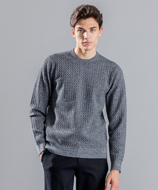 JOSEPH HOMME 【イージーケア】 ヴィスコースリンクス　クルーネックニット ライトグレー系