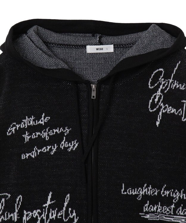 WEGO 【ユニセックス着用ITEM】ジャガードロゴジップパーカー ブラック