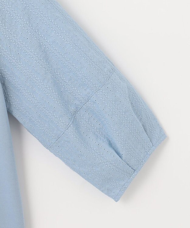 J.PRESS LADIES 【WEB限定カラーあり・接触冷感・UVケア】 スムースジャージー キーネック カットソー サックスブルー系