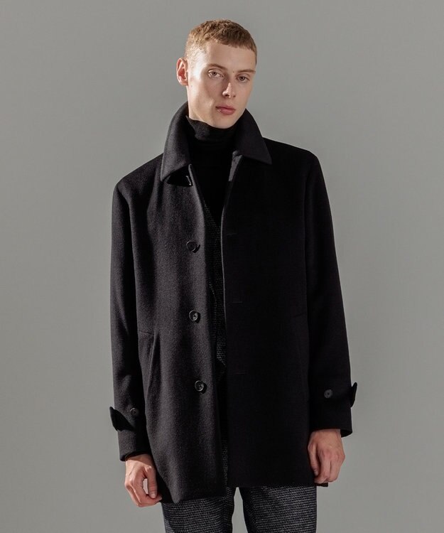 JOSEPH HOMME グロッシーウール　バルマカーンコート ブラック系