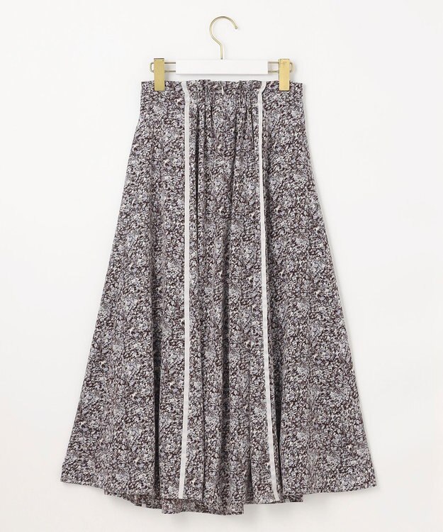 ANY SIS 【洗える】ラインポイントフラワー スカート ブルー系