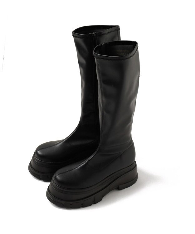 WEGO 厚底ボリュームロングブーツ ブラック