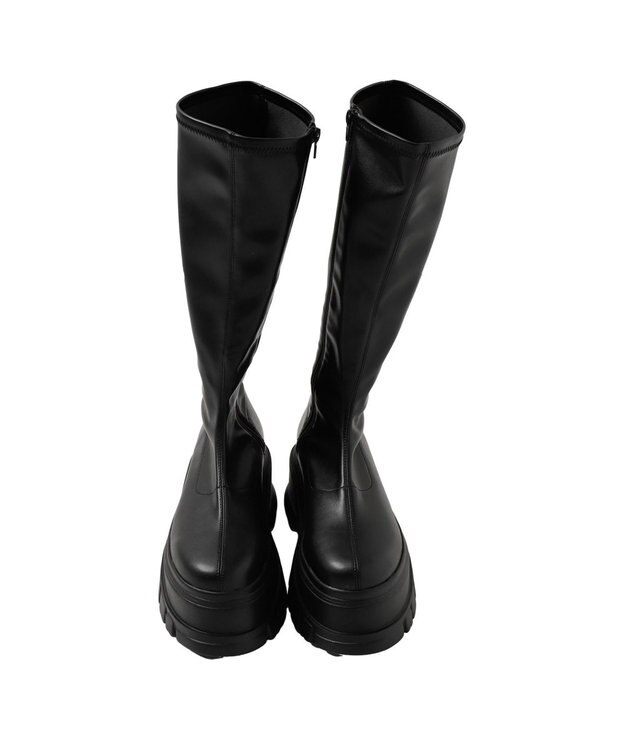 WEGO 厚底ボリュームロングブーツ ブラック