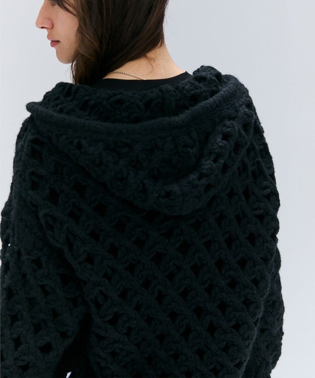 BEIGE， KOKOMO / ウールアルパカメッシュニットパーカー Black