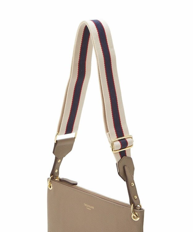 TOPKAPI 【TREASURE TOPKAPI】ストライプベルト・レザー2wayショルダーバッグ グレージュ