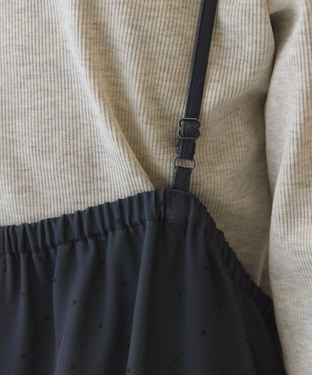 AMERICAN HOLIC サイドシャーリングVネックドットキャミワンピース Gray