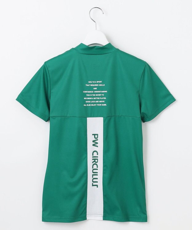 PW CIRCULUS 【吸水速乾 / UV遮蔽率96.3% UVカット / ストレッチ】【WOMEN】メッシュコンビモックネックT ゴルフウェア レディース グリーン系