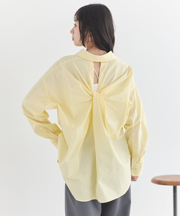 earth music&ecology バックツイストオーバーシャツ Light Yellow