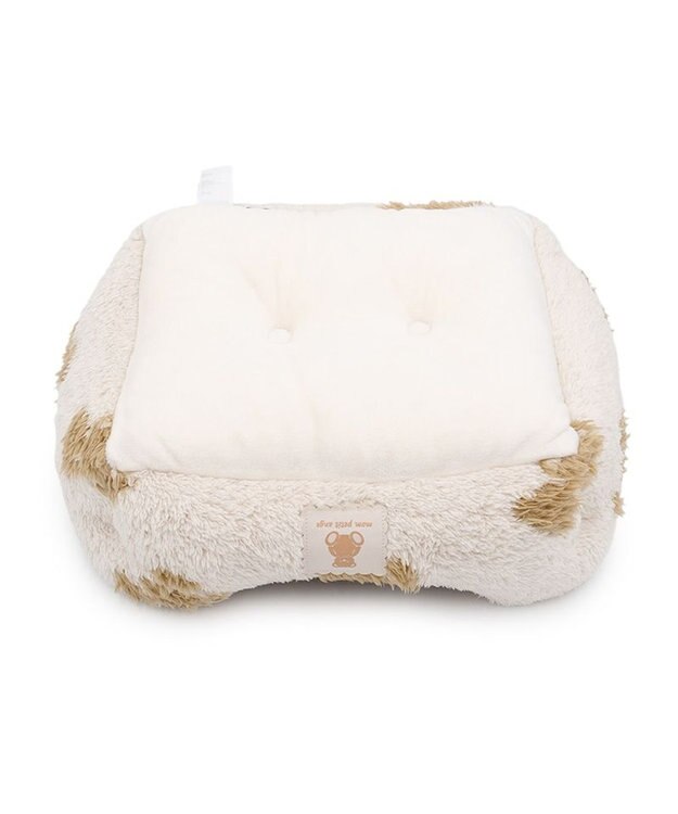 PET PARADISE ペットパラダイス くまちゃん織り 遠赤外線  四角 カドラー  Ｓ ホワイト×ブラウン