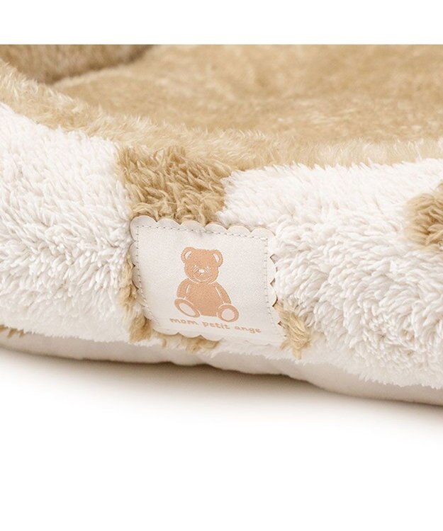 PET PARADISE ペットパラダイス くまちゃん織り 遠赤外線  四角 カドラー  Ｓ ホワイト×ブラウン