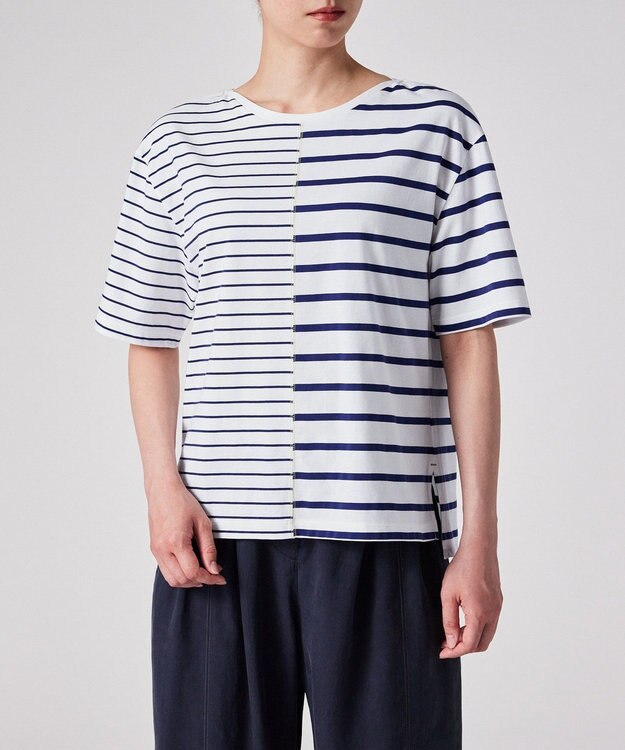 Paul Smith リラックス ボーダー 半袖Tシャツ ホワイト