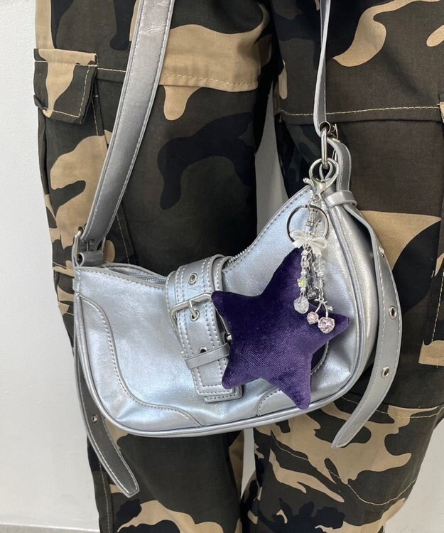 WEGO ベロアスターキーホルダー パープル