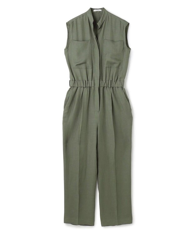 BEIGE， 【洗える】BERNARD / リネンノースリーブオールインワン Olive