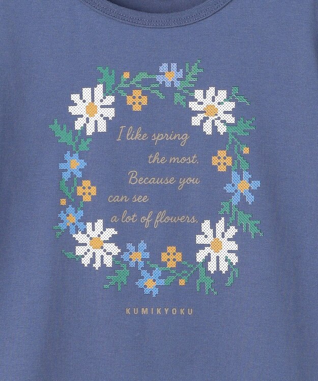 組曲 KIDS  【110-140㎝】 フラワーリースTeeシャツ ブルー