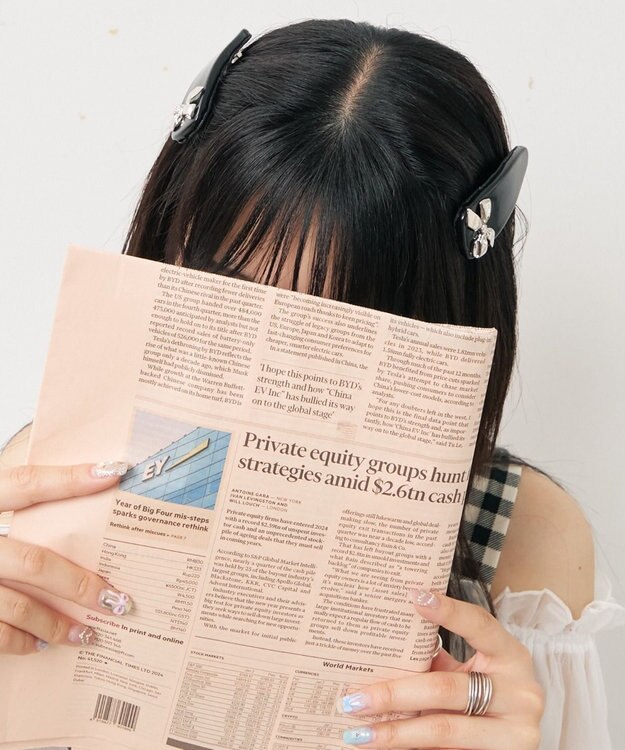 WEGO 【2点セット】L2Pモチーフパテッドバレッタ ブラック