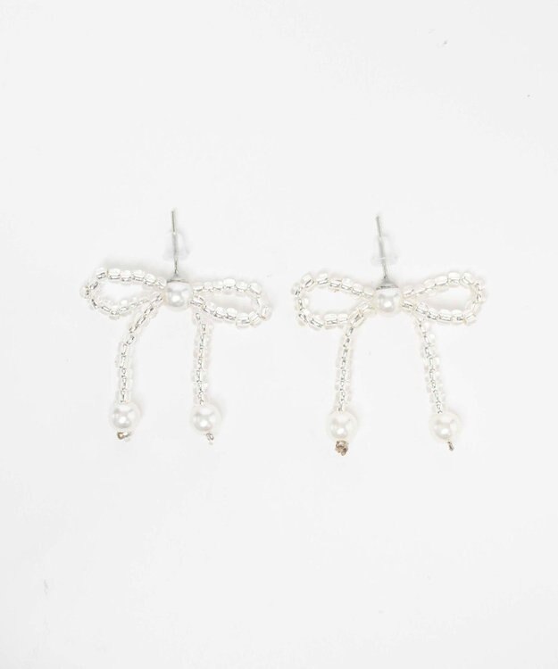 WEGO Lビーズリボンピアス 柄1