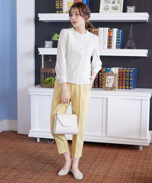 Tiaclasse L 【新色追加】レースブラウス オフホワイト