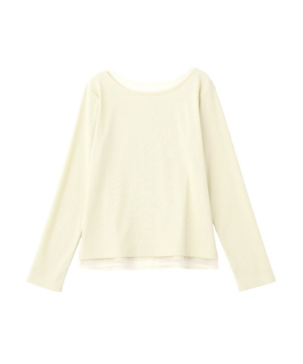 earth music&ecology レイヤード風テレコプルオーバー Yellow