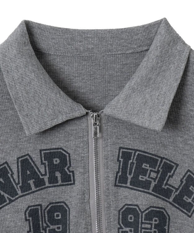 WEGO WジップナンバリングロゴロンT グレー