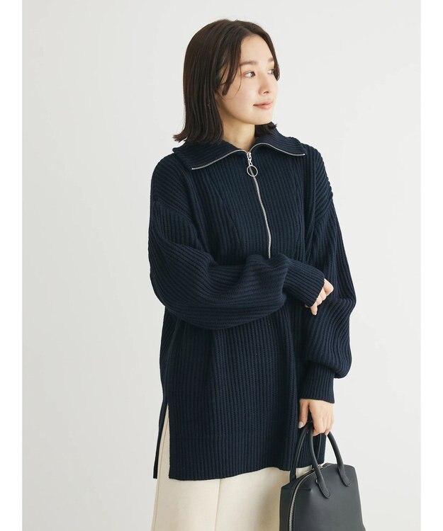 Green Parks Ｚｉｐ付きアゼニットチュニック Navy