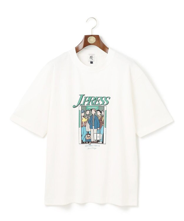 J.PRESS MEN 【AaronChang】【UNISEX】プリント Tシャツ ホワイト系