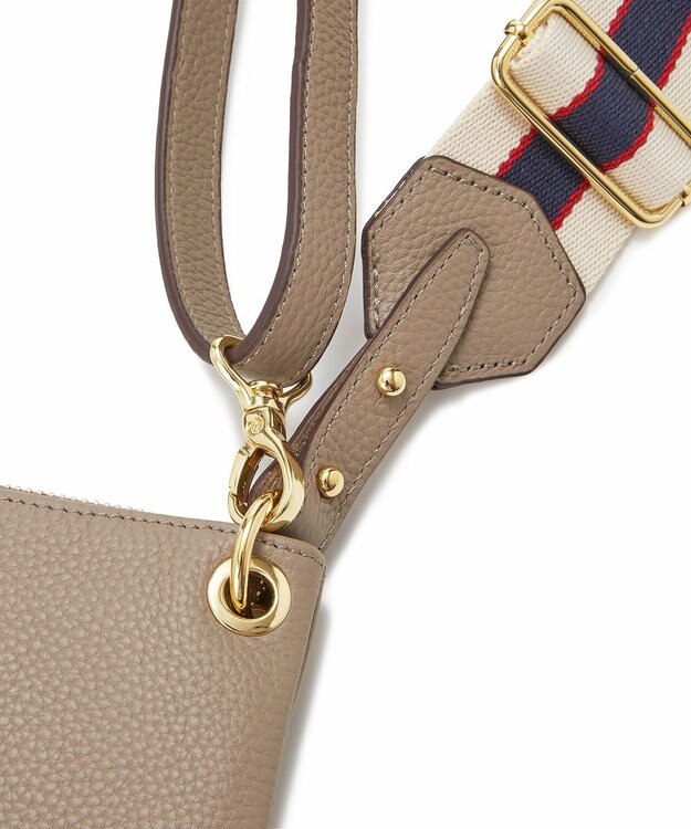 TOPKAPI 【TREASURE TOPKAPI】ストライプベルト・レザー2wayショルダーバッグ グレージュ