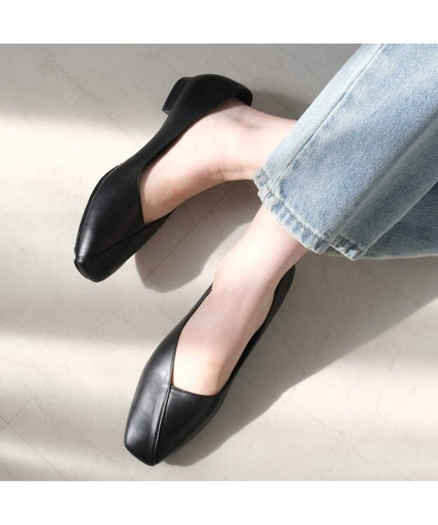 Pointer 日本製 本革Vカットパンプス ブラック