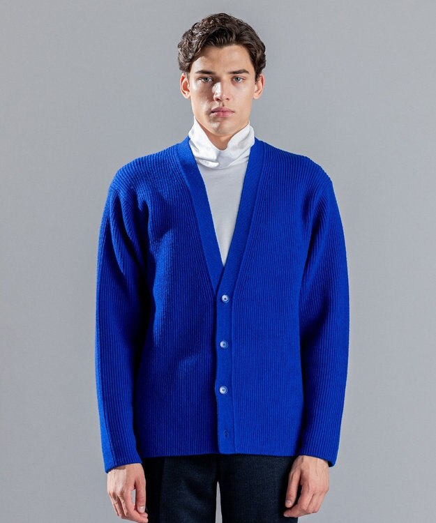 JOSEPH HOMME アコーディオンメリノ　ニットカーディガン ブルー系