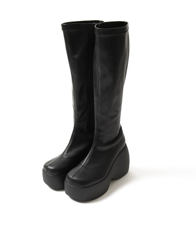 WEGO 厚底ウェッジソールロングブーツ ブラック