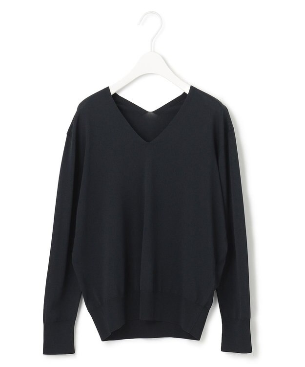 ICB 【WEB限定カラーあり・洗える】シンセティックハイゲージ Vネックプルオーバー ネイビー系