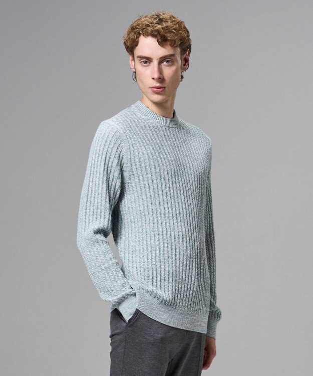 JOSEPH HOMME 【新柄】シルクバルキー クルーネックニット スモーキーグリーン系