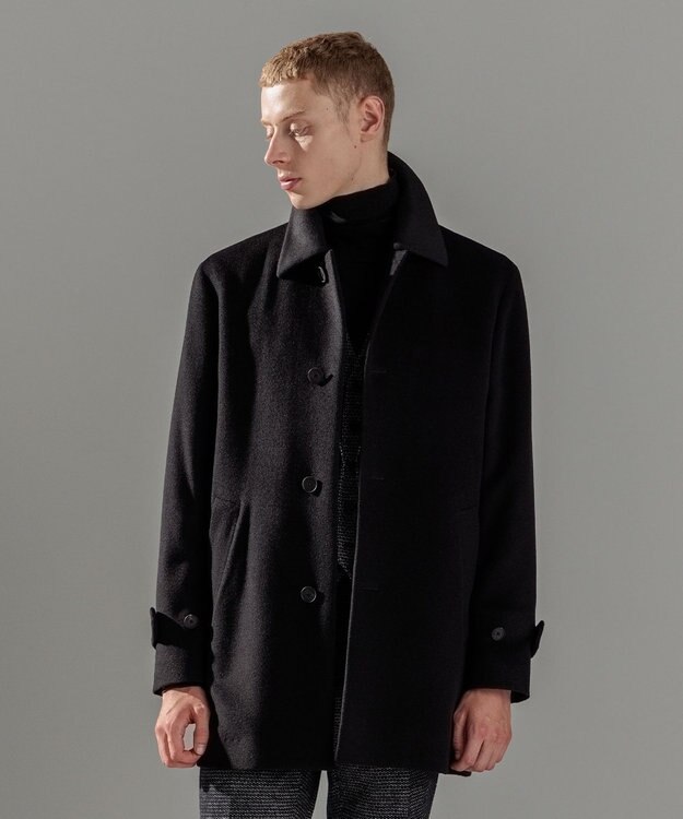 JOSEPH HOMME グロッシーウール　バルマカーンコート ブラック系