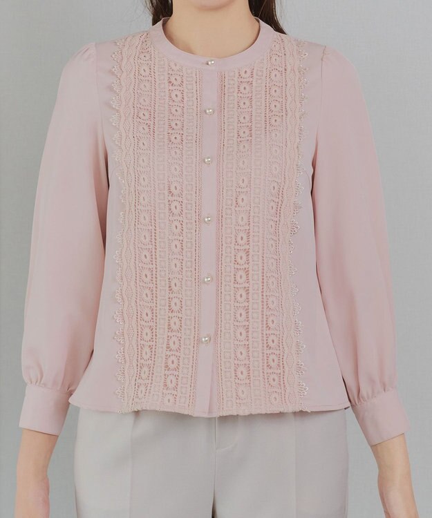 Tiaclasse L 【新色追加】レースブラウス ライトピンク