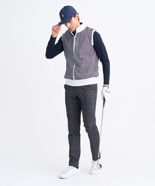 23区GOLF 【MEN】裏起毛ジャージーパンツ ストレッチ モノグラム 上品スタイル ネイビー系5