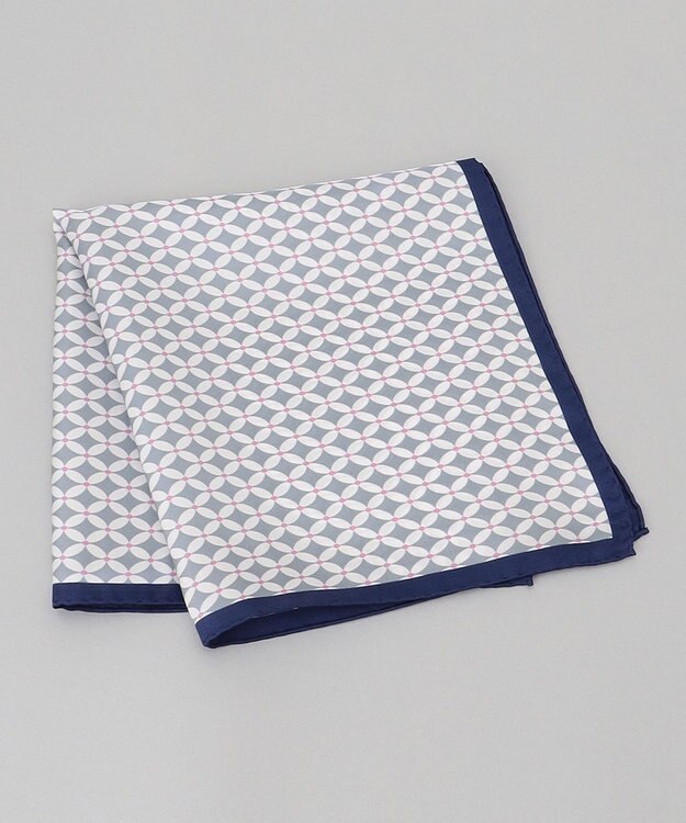 GOTAIRIKU 日本製【シルク100％】シーズナルチーフ ネイビー系8