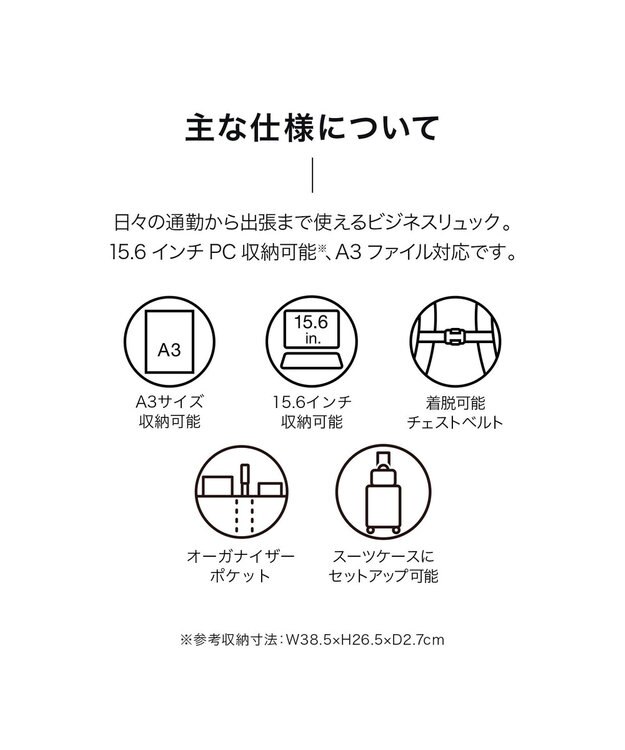 ACE BAGS & LUGGAGE ace. EVL-4.0 10th ビジネスリュック  A3サイズ 15.6インチPC収納 24L 2気室 68954 エース ブラック