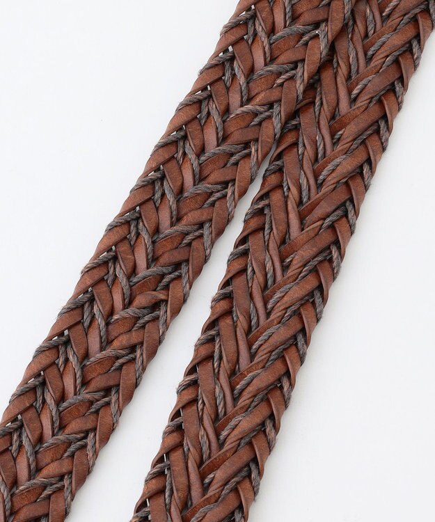 JOSEPH ABBOUD 【イタリア素材/日本製】ヴィンテージライクブレイドレザー ベルト キャメル系