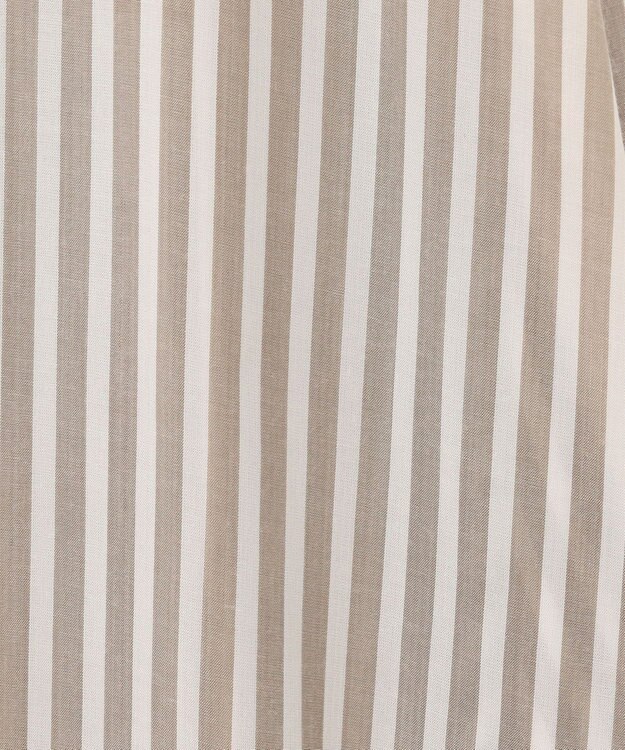 ICB 【洗える】 キュプラローンストライプ ワンピース オリーブストライプ系