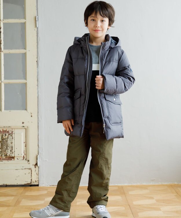 J.PRESS KIDS 【110-130cm】【撥水】50Dタフタ ダウンコート グレー系