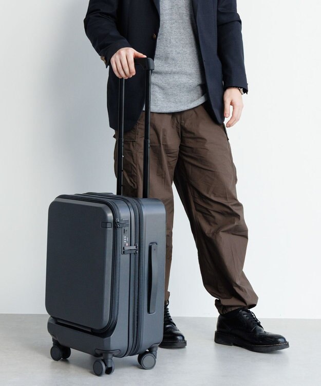 ACE BAGS & LUGGAGE ace. トルク スーツケース 40/48L 機内持込 A4/14.0インチPC収納  ガーメントケース付 09091 トルク ジェットブラック